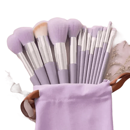 13pcs Velvet Bag Makeup Brushes Set Eye Pink Pouch lash brush for eyelash extensions - GiFTiFY