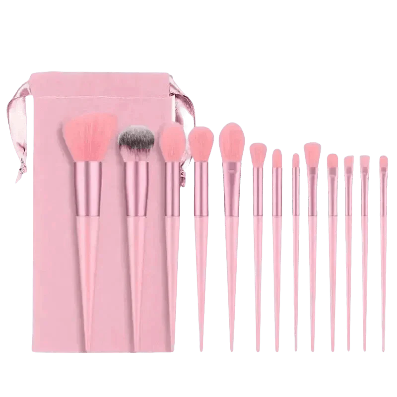 13pcs Velvet Bag Makeup Brushes Set Eye Pink Pouch lash brush for eyelash extensions - GiFTiFY