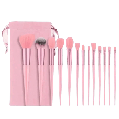 13pcs Velvet Bag Makeup Brushes Set Eye Pink Pouch lash brush for eyelash extensions - GiFTiFY