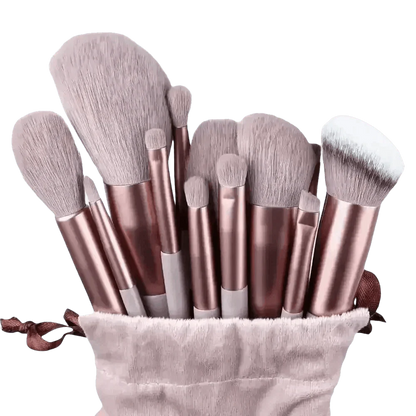 13pcs Velvet Bag Makeup Brushes Set Eye Pink Pouch lash brush for eyelash extensions - GiFTiFY