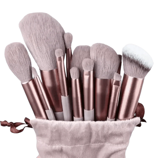 13pcs Velvet Bag Makeup Brushes Set Eye Pink Pouch lash brush for eyelash extensions - GiFTiFY