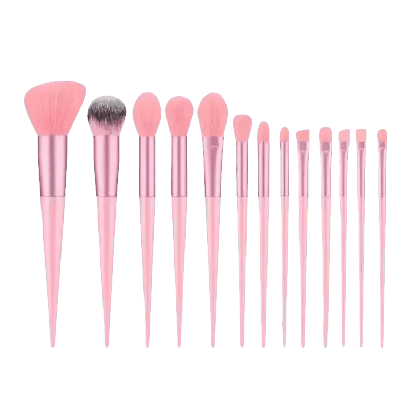 13pcs Velvet Bag Makeup Brushes Set Eye Pink Pouch lash brush for eyelash extensions - GiFTiFY