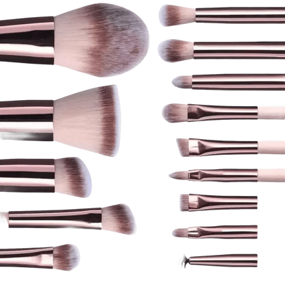 14pcs Travel Makeup Brush Set with LED Light Mirror - GiFTiFY