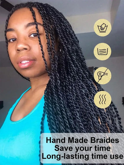 Senegalese Synthetic Braided Wig Full Lace Wigs Knotless Box Braids For Black Women 36 Inches Twists Braids Wigs With Baby Hair GiFTiFY
