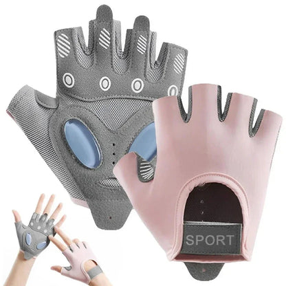 1 Pair Workout Gloves with Liquid Silicone for Women Fingerless Cycling Gloves Non-slip Men's Gym Weight Lifting Gloves DSERS