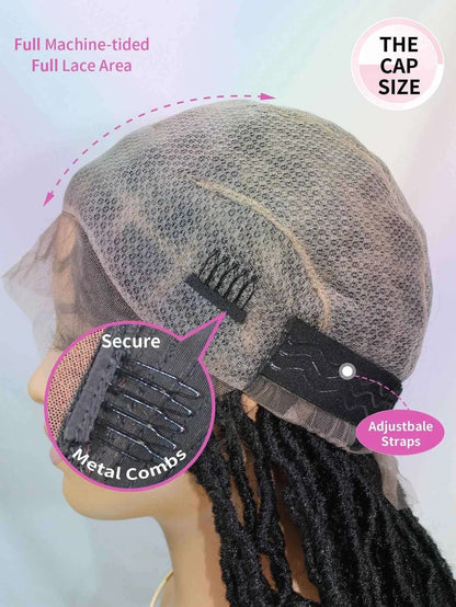 Synthetic Lace Braided Wigs Faux Locs Lace Front Wig for Women Butterfly Locs Braids Wig Long Dreadlocks Free Part 40 Inch
