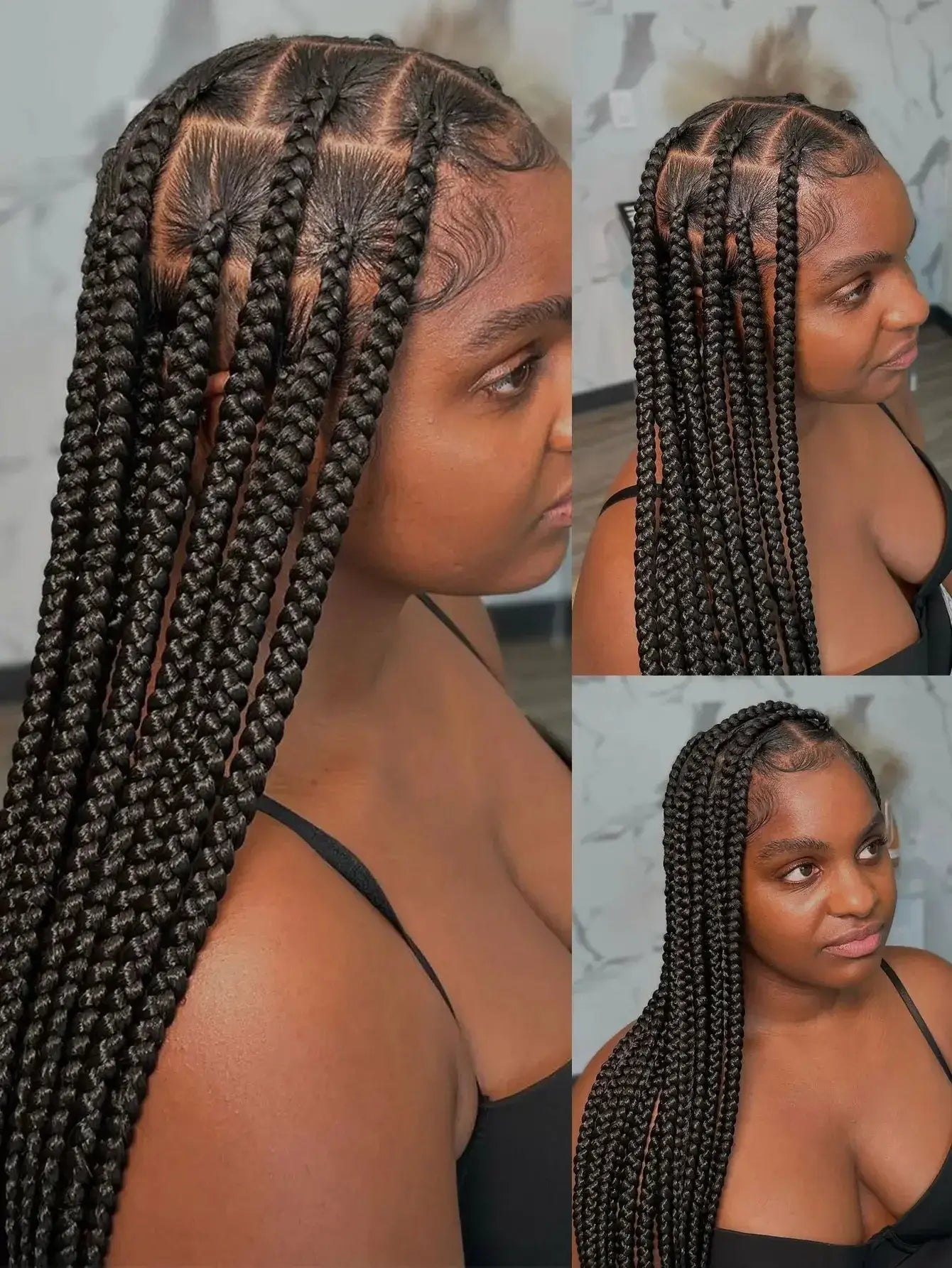 Synthetic Jumbo Cornrow Braided Wig Long 36'' Full Lace Front Braids Knotless Box Braided Wigs For Black Women Blonde Braid Wigs GiFTiFY