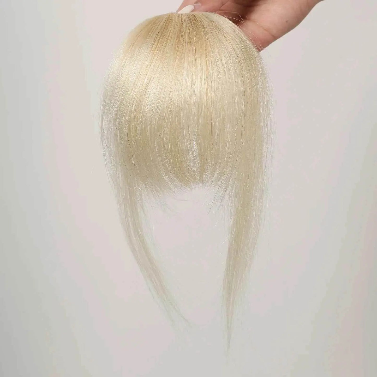 100% Human Hair Bangs Clips in Air Fringe Bangs Hairpiece for Women Platinum Blonde Remy Human Hair Bangs Hair Extension 4.5inch - GiFTiFY