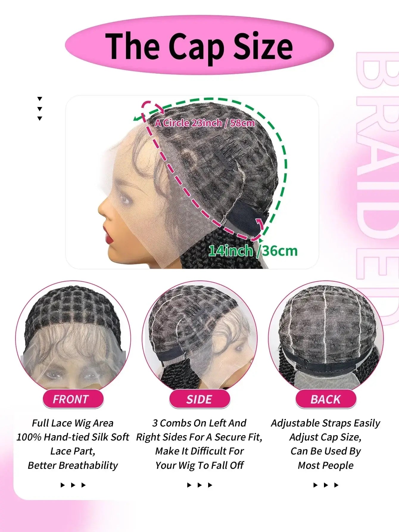 Senegalese Twists Synthetic Braided Wigs Long 40Inch Full Lace Wigs With Baby Hair Knotless Box Braiding Wigs For Black Women GiFTiFY