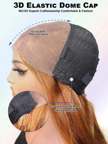 Colored Ginger Blonde 9X6 Glueless Lace Front Human Hair Wig Ready To Go&Wear Glueless Body Wave Lace Wig Burgundy Straight Wigs GiFTiFY