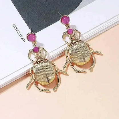 Bohemia Earrings For Women Metal Gold-Plated Beatles Personality Vintage Trend Jewelry Cute Insects Diamonds Trending Products - GiFTiFY