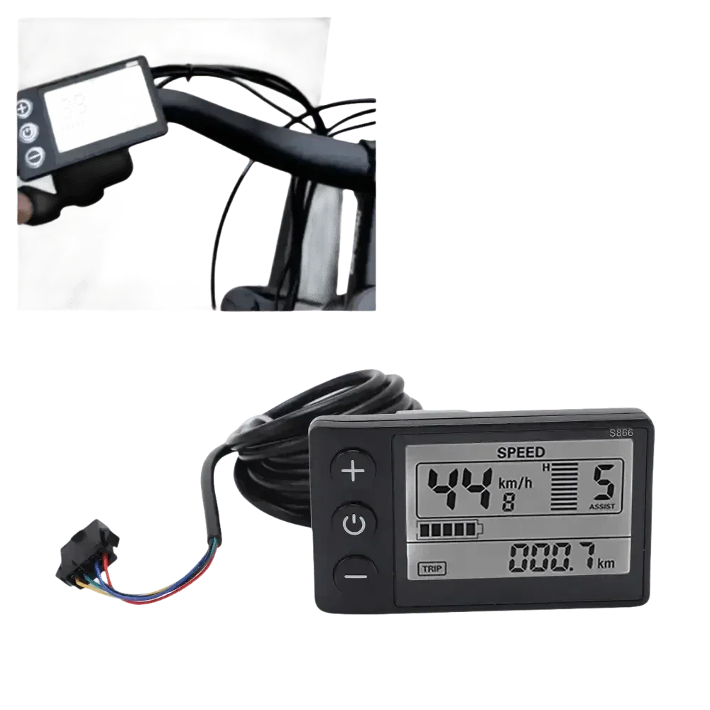 S866 Waterproof E-Bike LCD Display: Universal 24V-48V, Backlit Screen, Easy Install