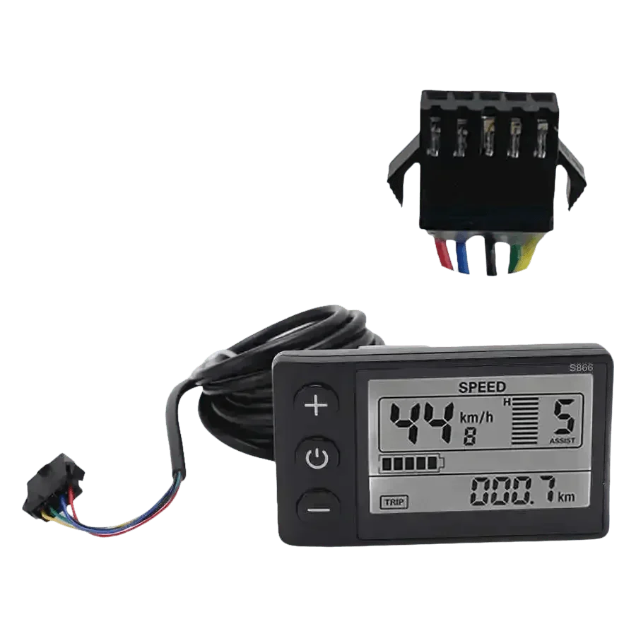 S866 Waterproof E-Bike LCD Display: Universal 24V-48V, Backlit Screen, Easy Install