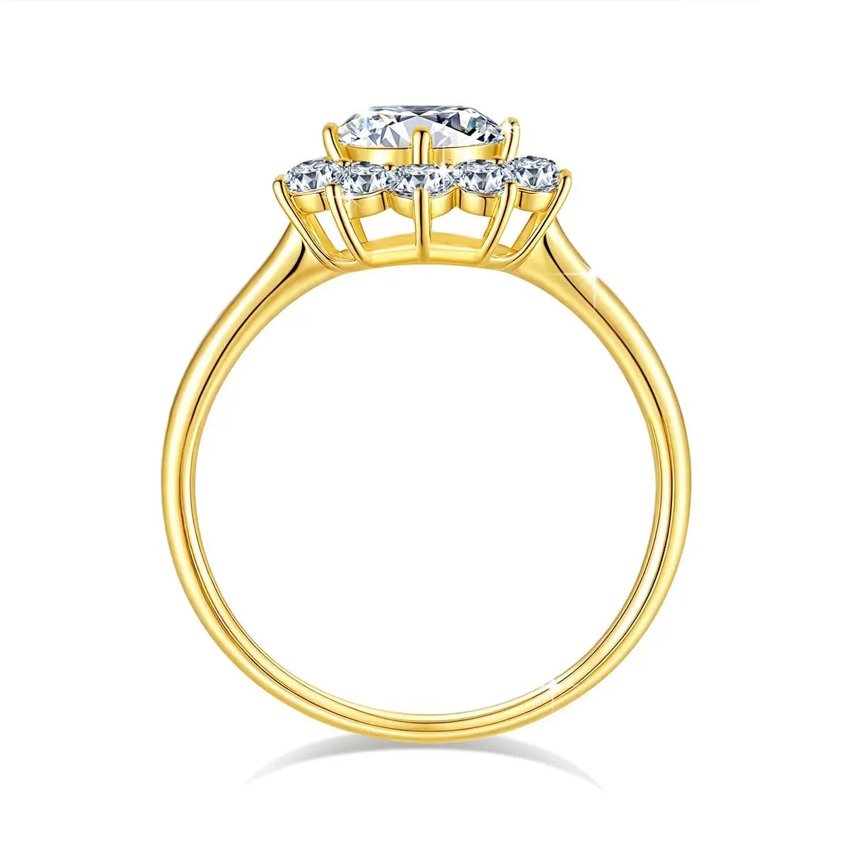14K Gold Moissanite Flower Ring Dropshee