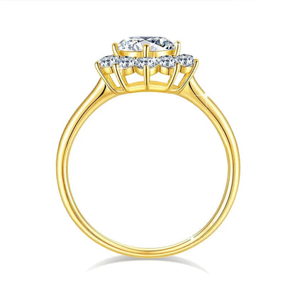 14K Gold Moissanite Flower Ring Dropshee