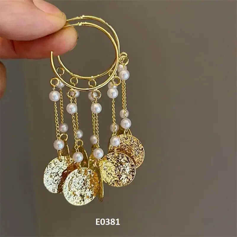 French Style Exaggerated Big Eyes Long Earrings Fashion Pearl Water Droplets Earring DSERS