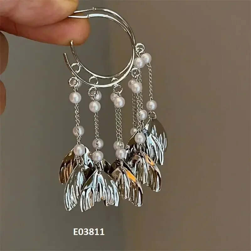 French Style Exaggerated Big Eyes Long Earrings Fashion Pearl Water Droplets Earring DSERS