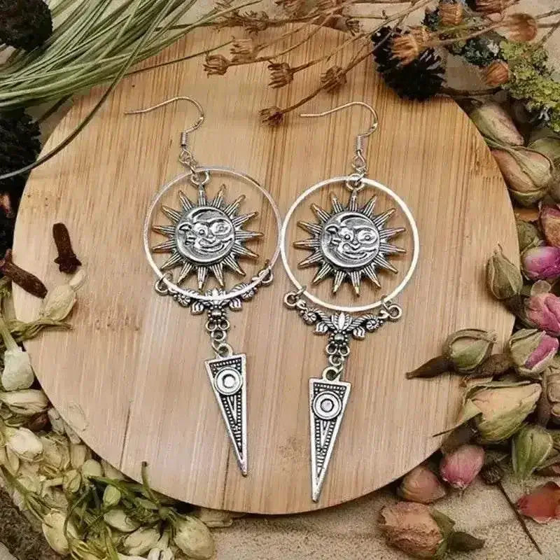 Vintage Egyptian Inspired Designs Sacred Wings Scarab Large Hoops Earrings Gypsy Tribal Women Gold Color Earrings Party Gift - GiFTiFY