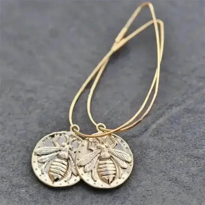 Vintage Egyptian Inspired Designs Sacred Wings Scarab Large Hoops Earrings Gypsy Tribal Women Gold Color Earrings Party Gift - GiFTiFY